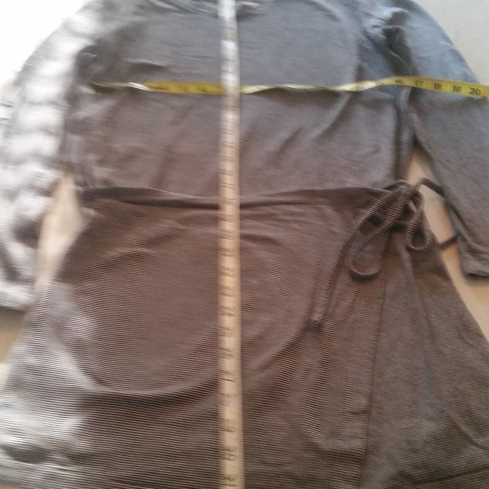 AVEC LES FILLES COTTON STRIPED WRAP DRESS.